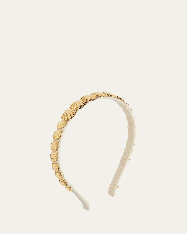 Golden Shell Wrapped Slim Headband